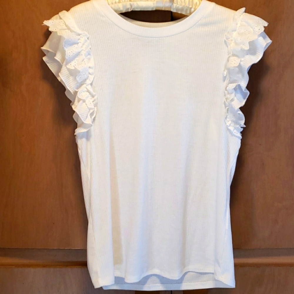 Ribbed White Tee